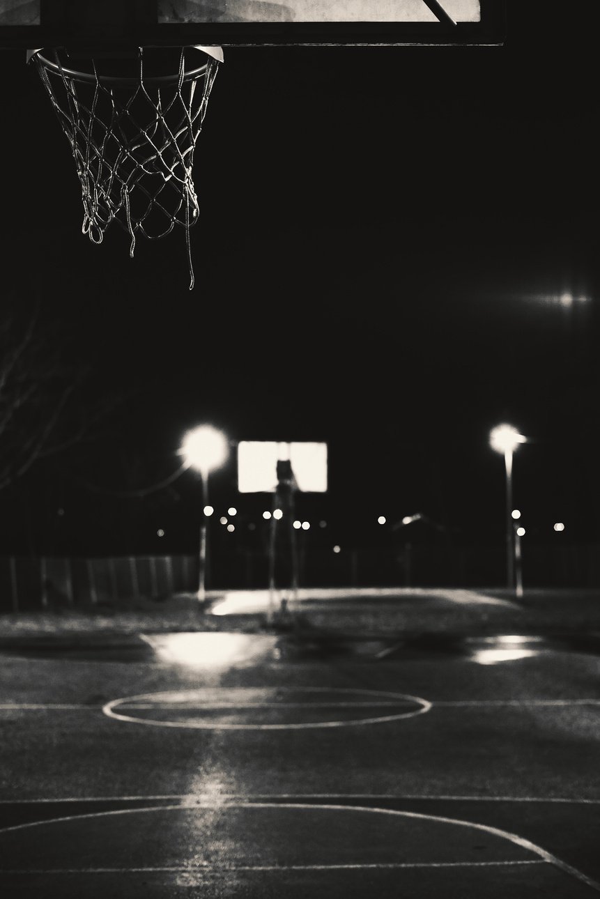 Basketball Court at Night